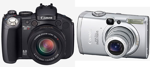 Canon PowerShot S5 IS a Ixus 950 IS